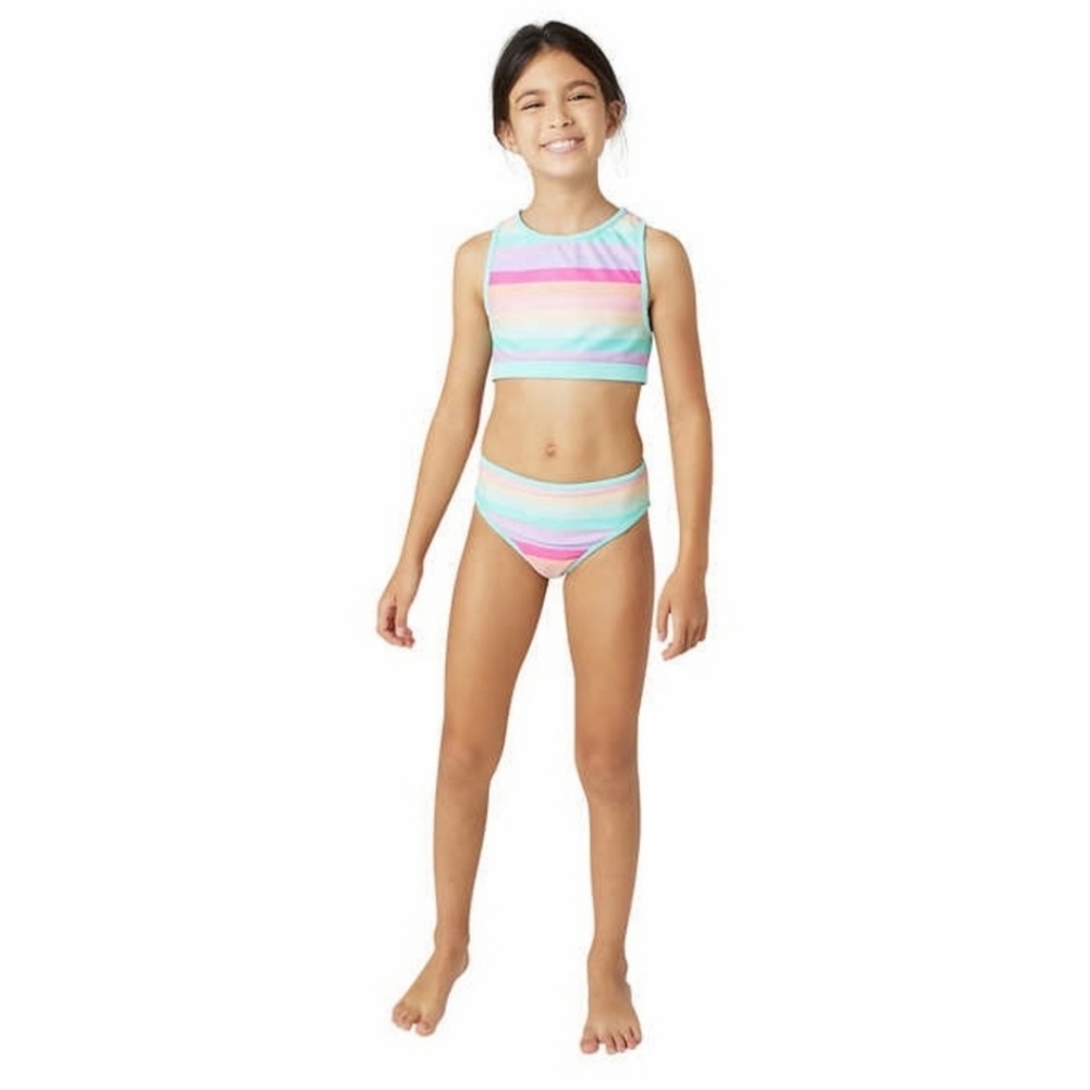 New Eddie Bauer 4-piece Swim Suit Set Bikini Racer Top Shirts Muti - Picture 2 of 8